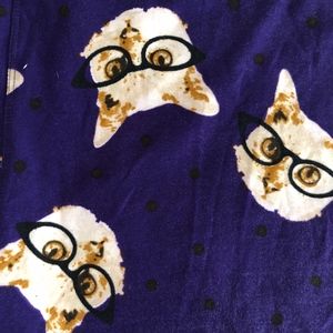 Womans LULAROE TC Purple Cat Glasses Leggings